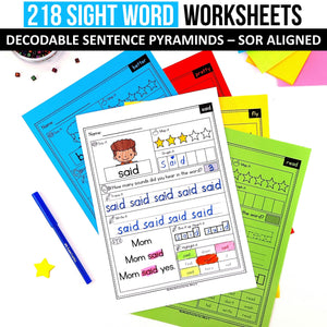 Buy3Get1 FREE B16 - Heart Words, Sight Words Practice, Coloring Sheets, Word Search