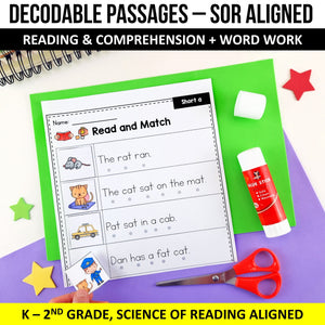 Buy3Get1 FREE B3 - Dictation Practice, Decodable Passages + Word Work, Phonics Books, Sentence Pyramids