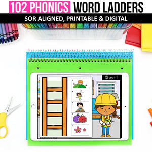 Buy3Get1 FREE B13 - Word Ladders, Decodable Puzzles, Mini Books, I Spy Phonics