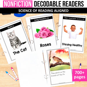 Buy3Get1 FREE B6 - Nonfiction Decodable Passages, Writing Activities, Realistic Passages, Decodable Strips