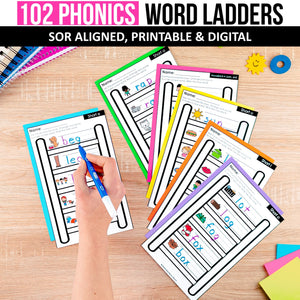 Buy3Get1 FREE B13 - Word Ladders, Decodable Puzzles, Mini Books, I Spy Phonics