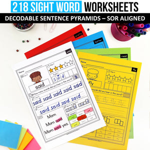 Decodable Sight Word MEGA BUNDLE (Editable) - Science of Reading Aligned - K - 2nd Grade