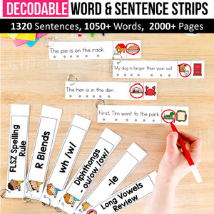 Buy3Get1 FREE B6 - Nonfiction Decodable Passages, Writing Activities, Realistic Passages, Decodable Strips