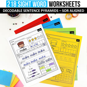 Decodable Sight Word MEGA BUNDLE (Editable) - Science of Reading Aligned - K - 2nd Grade