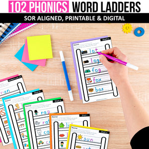 Buy3Get1 FREE B13 - Word Ladders, Decodable Puzzles, Mini Books, I Spy Phonics