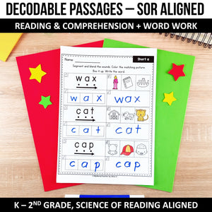 Buy3Get1 FREE B3 - Dictation Practice, Decodable Passages + Word Work, Phonics Books, Sentence Pyramids