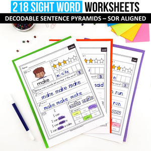 Decodable Sight Word MEGA BUNDLE (Editable) - Science of Reading Aligned - K - 2nd Grade