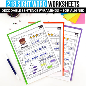 Buy3Get1 FREE B16 - Heart Words, Sight Words Practice, Coloring Sheets, Word Search