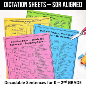 Buy3Get1 FREE B3 - Dictation Practice, Decodable Passages + Word Work, Phonics Books, Sentence Pyramids