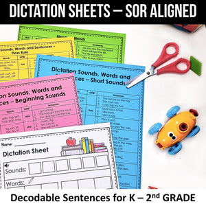 Buy3Get1 FREE B3 - Dictation Practice, Decodable Passages + Word Work, Phonics Books, Sentence Pyramids