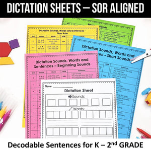 Buy3Get1 FREE B3 - Dictation Practice, Decodable Passages + Word Work, Phonics Books, Sentence Pyramids