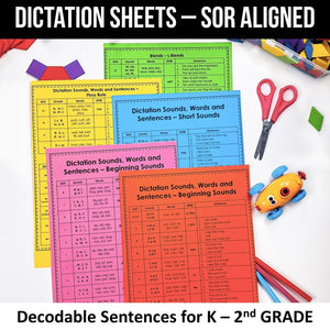 Buy3Get1 FREE B3 - Dictation Practice, Decodable Passages + Word Work, Phonics Books, Sentence Pyramids