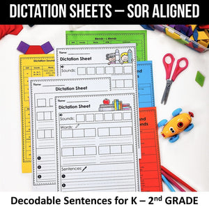 Buy3Get1 FREE B3 - Dictation Practice, Decodable Passages + Word Work, Phonics Books, Sentence Pyramids