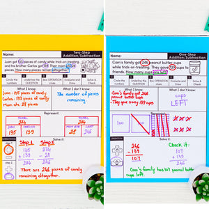 420 Editable Word Problems Year-Long Bundle - One Step & Multi Step, All Operations