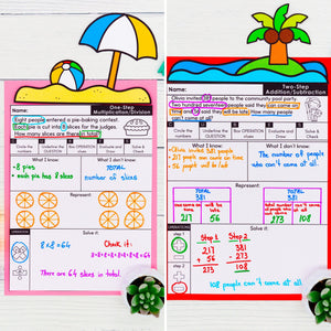 420 Editable Word Problems Year-Long Bundle - One Step & Multi Step, All Operations