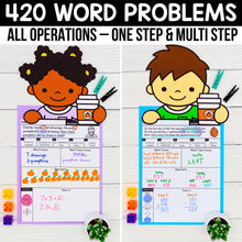 Load image into Gallery viewer, 420 Editable Word Problems Year-Long Bundle - One Step &amp; Multi Step, All Operations