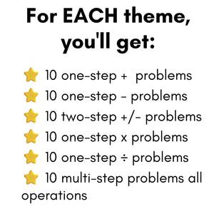 420 Editable Word Problems Year-Long Bundle - One Step & Multi Step, All Operations