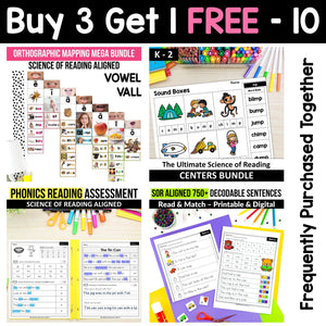 Buy3Get1 FREE B10 - Sound Wall, Literacy Centers, Phonics Assessment, Read and Match