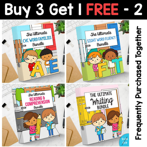 Buy3Get1 FREE B2 - Writing Prompts, Sight Word Fluency, CVC Words, Reading Comprehension