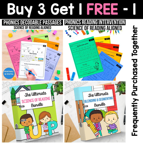 Buy3Get1 FREE B1 - SOR Decodable Passages, Reading Intervention, Blending and Segmenting