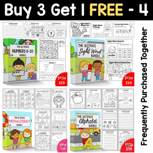 Buy3Get1 FREE B4 - Alphabet, Math and Literacy, Sight Words, Numbers 0-20