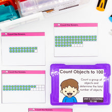 Load image into Gallery viewer, Counting To 100 Kindergarten Math Task Cards - CCSS Aligned