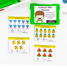 Load image into Gallery viewer, Subtraction Kindergarten Math Task Cards - CCSS Aligned