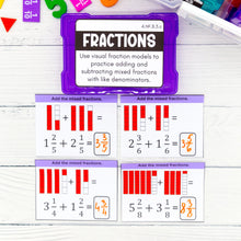 Load image into Gallery viewer, Fractions - 4th Grade Math Task Cards - CCSS Aligned