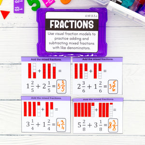 Fractions - 4th Grade Math Task Cards - CCSS Aligned – My Nerdy Teacher