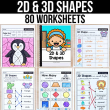 Load image into Gallery viewer, Unit 5: 2D &amp; 3D Shapes - 1st Grade Math Worksheets