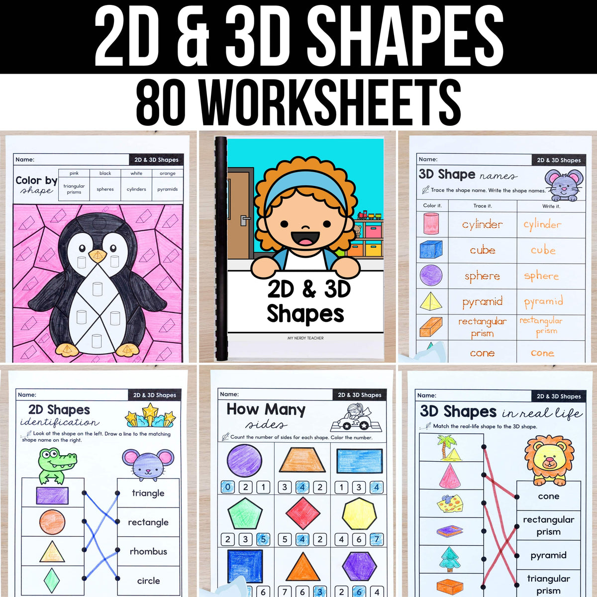 Unit 5: 2D & 3D Shapes - 1st Grade Math Worksheets – My Nerdy Teacher