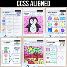 Load image into Gallery viewer, Unit 5: 2D &amp; 3D Shapes - 1st Grade Math Worksheets