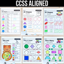 Load image into Gallery viewer, Unit 5: 2D &amp; 3D Shapes - 1st Grade Math Worksheets