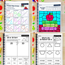 Load image into Gallery viewer, 2D and 3D Shapes - Kindergarten Math Worksheets