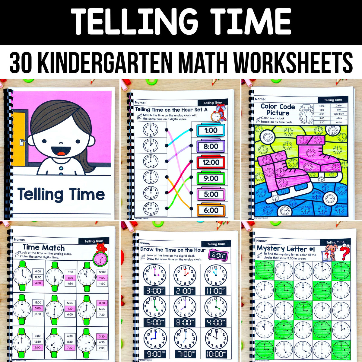 Kindy Mathtime Time - Kindergarten Math Worksheets – My Nerdy Teacher