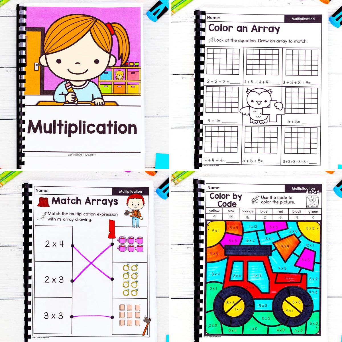 Arrays & Repeated Addition - 2nd Grade Math Worksheets – My Nerdy Teacher