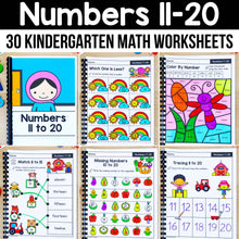 Load image into Gallery viewer, Numbers 11-20 - Kindergarten Math Worksheets