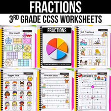 Load image into Gallery viewer, Fractions - 3rd Grade Math Worksheets