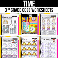 Load image into Gallery viewer, Time - 3rd Grade Math Worksheets
