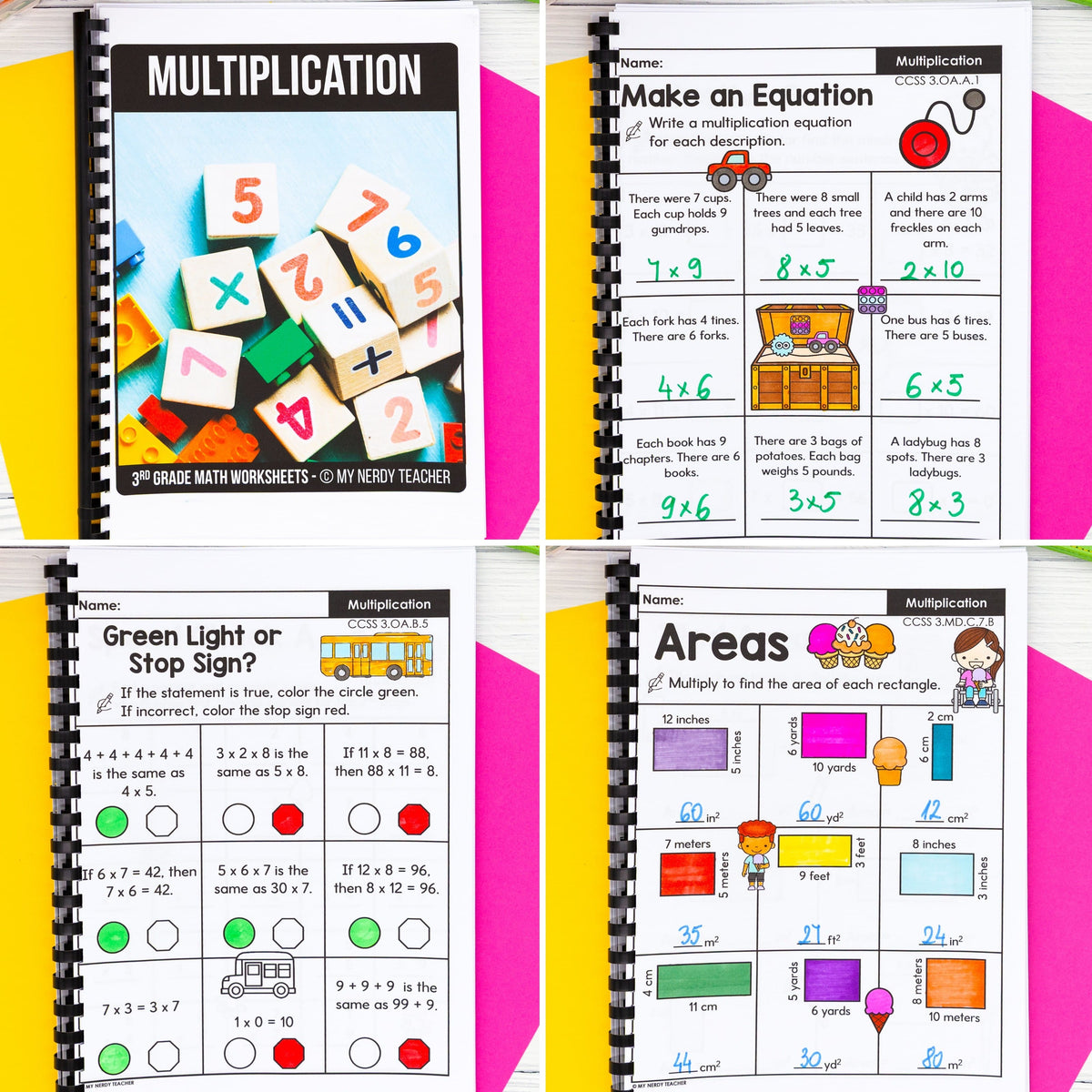 Multiplication - 3rd Grade Math Worksheets – My Nerdy Teacher
