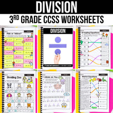 Load image into Gallery viewer, Division  - 3rd Grade Math Worksheets