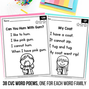 Buy3Get1 FREE B15 - CVC Word Worksheets, Phonics Books, Short Vowels Task Cards