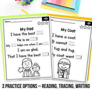 Buy3Get1 FREE B15 - CVC Word Worksheets, Phonics Books, Short Vowels Task Cards