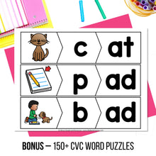 Load image into Gallery viewer, Buy3Get1 FREE B15 - CVC Word Worksheets, Phonics Books, Short Vowels Task Cards