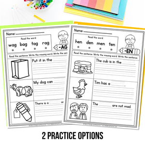 Buy3Get1 FREE B15 - CVC Word Worksheets, Phonics Books, Short Vowels Task Cards