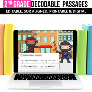 Buy3Get1 FREE B11 - Multisyllabic Words, Reading Passages, Decodable Poems, Partner Plays