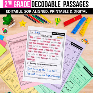 Buy3Get1 FREE B11 - Multisyllabic Words, Reading Passages, Decodable Poems, Partner Plays