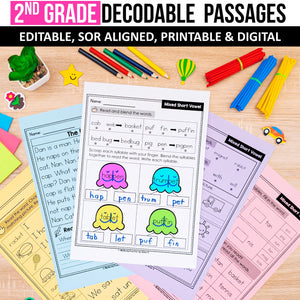 Buy3Get1 FREE B11 - Multisyllabic Words, Reading Passages, Decodable Poems, Partner Plays