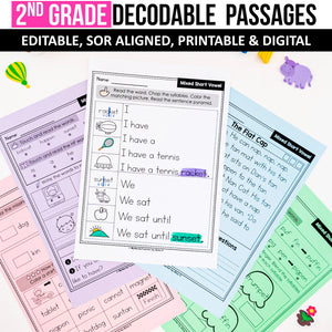 Buy3Get1 FREE B11 - Multisyllabic Words, Reading Passages, Decodable Poems, Partner Plays