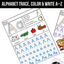 Load image into Gallery viewer, Alphabet Trace, Color &amp; Write A–Z | Handwriting and Sound Practice Worksheets